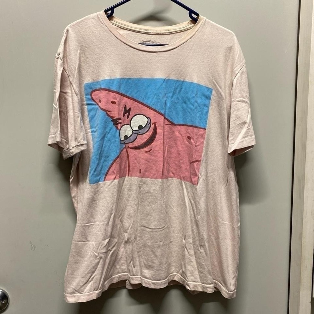 Nickelodeon Patrick Star Graphic Tee Mens Spongebob Squarepants Pink XL Good